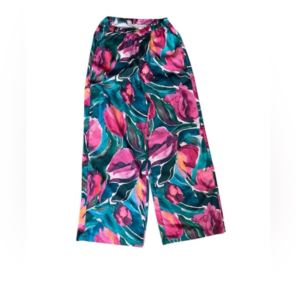 Fabletics Floral Pants - Pink and Green